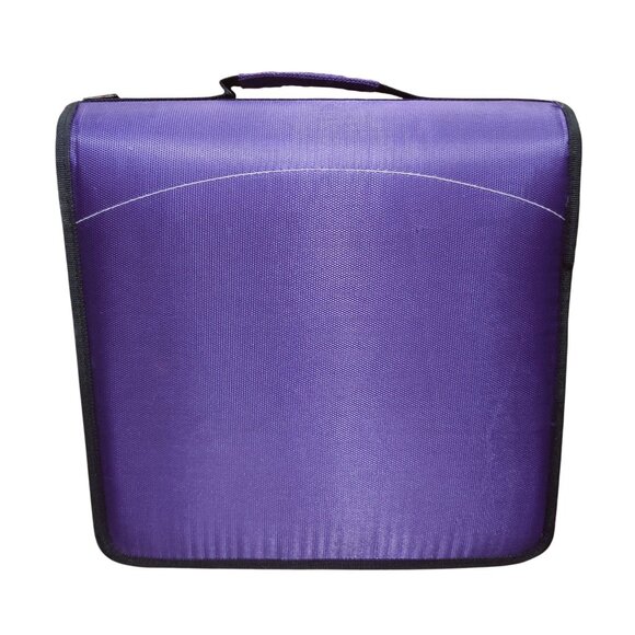 Case it Purple Gray 3 Ring Zipper Binder with Expanding File Organizer Pockets - Picture 2 of 11